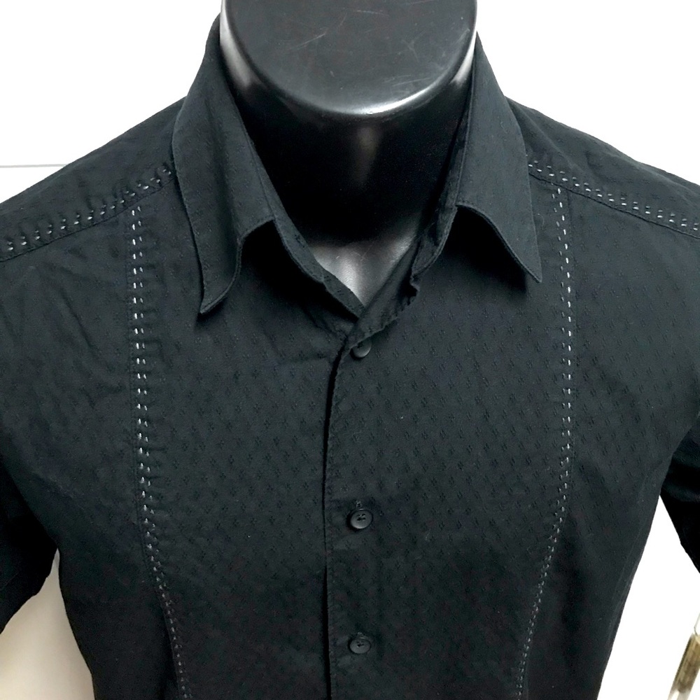 cubavera mens shirt medium black with accents